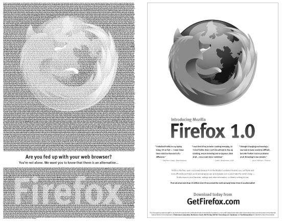 New York Times AD 2004 for Firefox 1.0