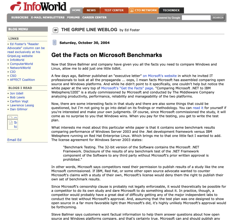 2004-10-30-InfoWorld-Get-the-Facts-on-Microsoft-Benchmarks